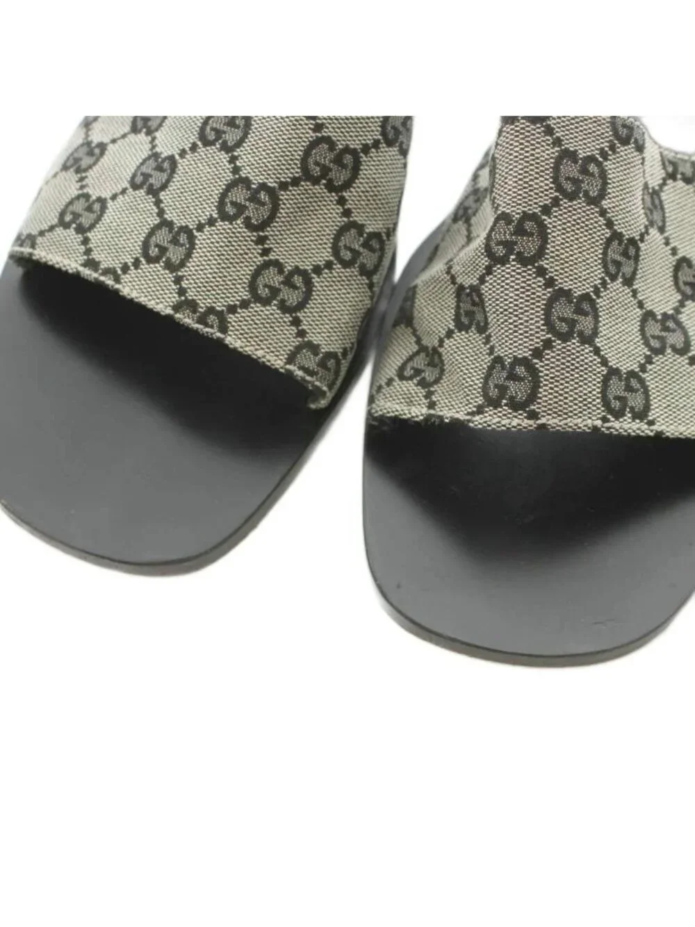 Gucci GG Canvas Slide Sandals 40 Black